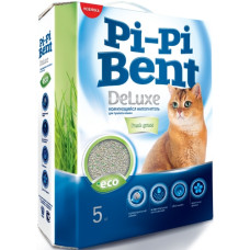 Pi-Pi Bent - Комкующийся наполнитель, с ароматом свежей травы, глиняный (DeLuxe Fresh grass)