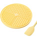 Mr.Kranch - Лизательный коврик для медленного поедания силиконовый диаметр 20 см желтый с лопаткой