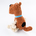 Mr.Kranch - Игрушка для собак "Собачка" плюшевая с канатиками и пищалкой 22 см коричневая
