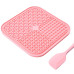 Mr.Kranch - Лизательный коврик для медленного поедания силиконовый 20*20 см розовая с лопаткой