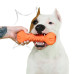 Mr.Kranch - Игрушка для собак Гантель дентальная с пищалкой 22 см оранжевая с ароматом бекона