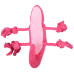 Mr.Kranch - Игрушка для собак "Хамелеон" плюшевая с канатиками и пищалкой 26 см розовая