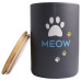 Mr.Kranch - Контейнер керамический для хранения корма для кошек meow 1900 мл черный