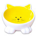 Mr.Kranch - Миска керамическая для кошек мордочка кошки на ножках 100 мл желтая