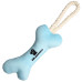 Mr.Kranch - Игрушка для собак мелких и средних пород косточка с канатом 31х9х4см, нежно-голубая