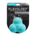 Playology - Жевательный тройной мяч SQUEAKY BOUNCE BALL для собак средних и крупных пород с пищалкой и с ароматом арахиса, цвет голубой