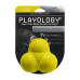 Playology - Жевательный тройной мяч SQUEAKY BOUNCE BALL для собак средних и крупных пород с пищалкой и с ароматом курицы, цвет желтый