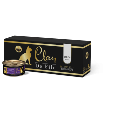 CLAN De File - Консервы для кошек, ягненок в желе с таурином и оливковым маслом, упаковка 16шт x 100г