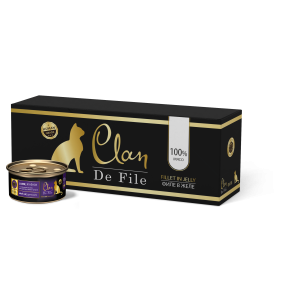 CLAN De File - Консервы для кошек, ягненок в желе с таурином и оливковым маслом, упаковка 16шт x 100г