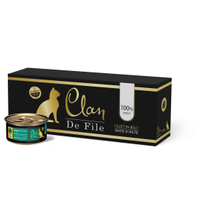 CLAN De File - Консервы для кошек, кролик в желе с таурином и инулином, упаковка 16шт x 100г
