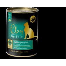 CLAN De File - Консервы для кошек, кролик в желе с таурином и инулином