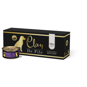 CLAN De File - Консервы для собак, ягненок в желе с экстрактом юкки и пивными дрожжами, упаковка 16шт x 100г