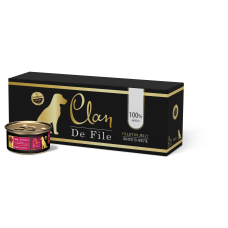 CLAN De File - Консервы для щенков, телятина в желе с льняным маслом и пивными дрожжами, упаковка 16шт x 100г