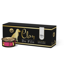 CLAN De File - Консервы для щенков, телятина в желе с льняным маслом и пивными дрожжами, упаковка 16шт x 100г