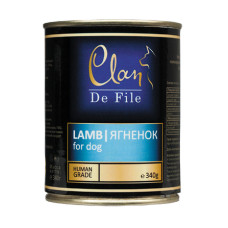 CLAN De File - Консервы для собак, ягненок в желе с экстрактом юкки и пивными дрожжами, упаковка 12шт x 340г