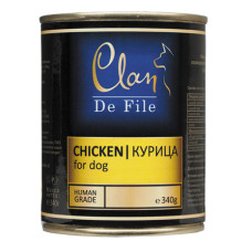 CLAN De File - Консервы для собак, курица в желе с экстрактом юкки и пивными дрожжами, упаковка 12шт x 340г