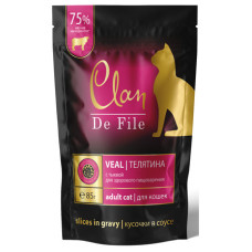 CLAN De File - Паучи для кошек, телятина с тыквой в соусе