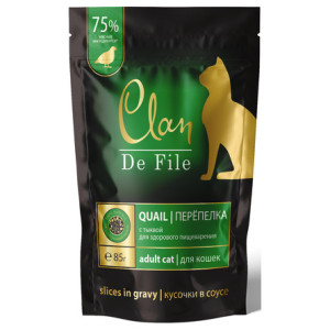 CLAN De File - Паучи для кошек, перепелка с тыквой в соусе