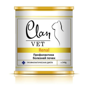 CLAN VET - Консервы для кошек, профилактика болезней почек (RENAL)