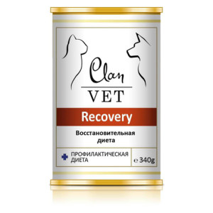 CLAN VET - Консервы для собак и кошек, восстановительная диета (RECOVERY), упаковка 12шт x 340г
