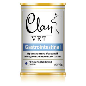 CLAN VET - Консервы для собак, профилактика болезней ЖКТ (GASTROINTESTINAL), упаковка 12шт x 340г