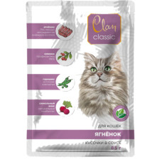 Clan CLASSIC - Паучи для кошек, мясное ассорти ягненок с клюквой и горохом в соусе