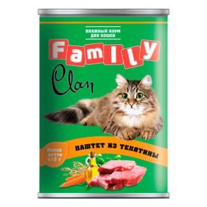 CLAN FAMILY - Паштет для кошек, телятина