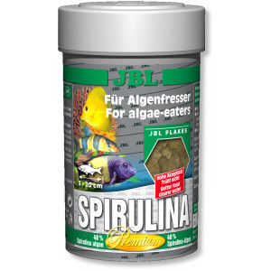 JBL Spirulina - Осн. корм премиум для растительноядн. акв. рыб, хлопья, 100 мл (16 г)