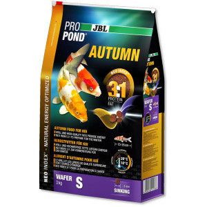 JBL ProPond Autumn S - Осн осенний корм для кои 15-35 см, тонущие чипсы 3 мм, 3,0 кг/6 л