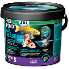 JBL ProPond All Seasons S - Осн всесез корм для кои 15-35 см, плав палоч 8 мм, 1 кг/5,5 л