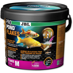 JBL ProPond Flakes M - Осн корм для прудов рыб 10-35 см, плав хлопья 5-20 мм, 0,72кг/5,5л