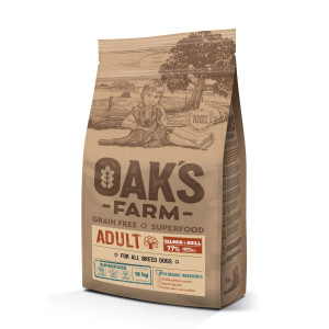 Oaks Farm - Корм для собак всех пород, лосось и криль, беззерновой