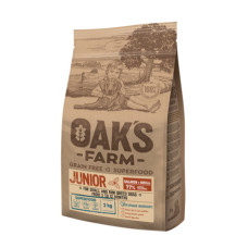 Oaks Farm - Корм для щенков для щенков малых и мини пород 3-12мес, лосось и криль, беззерновой