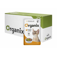 Organix - Паучи для котят: индейка в соусе, 25шт x 85гр