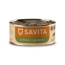SAVITA - Консервы для кошек и котят, индейка с кроликом