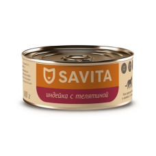 SAVITA - Консервы для кошек и котят, индейка с телятиной