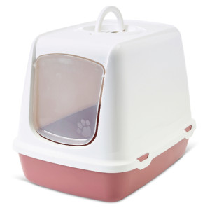 Savic Туалет-домик для кошек OSKAR розовый Earth Collection 50*37*39 см A0265