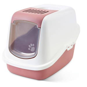 Savic Туалет-домик для кошек NESTOR розовый Earth Collection 56*39*38,5 см
