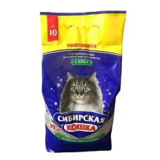 Сибирская кошка - Супер комкующийся наполнитель крупные гранулы 10л