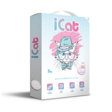 iCat - Комкующийся наполнитель, с ароматом детской присыпки, белый, 5кг