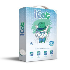 iCat - Комкующийся наполнитель, антибактериальный, белый, 5кг