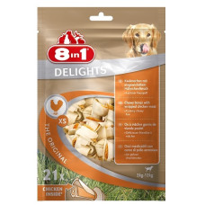 8in1 DELIGHTS XS косточки с куриным мясом для мелких собак 21х7,5 см (пакет)