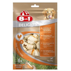8in1 DELIGHTS S косточки с куриным мясом для мелких и средних собак 6х11 см (пакет)