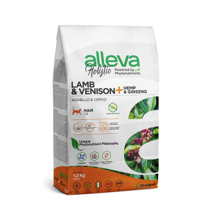 Alleva Holistic - Корм для кошек с ягненком и олениной, коноплей и женьшенем 
