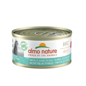 Almo Nature - Консервы для кошек с форелью и тунцом, 24штx70гр