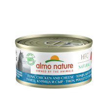 Almo Nature - Консервы для кошек с тунцом, курицей и сыром, 24штx70гр