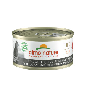 Almo Nature - Консервы для кошек с тунцом и кальмарами, 24штx70гр