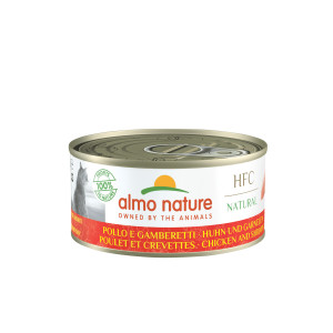 Almo Nature - Консервы для кошек с курицей и креветками, 24штx150гр