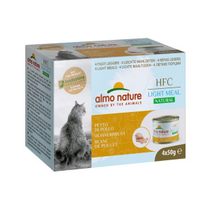 Almo Nature - Набор 4 шт. по 50 г. низкокалорийные консервы для кошек "куриная грудка" (natural light meal - chicken breast)