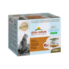 Almo Nature - Набор 4 шт. по 50 г. низкокалорийные консервы для кошек "курица и тунец" (natural light meal - chicken and tuna)